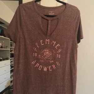 Pink/purple T-shirt with writing